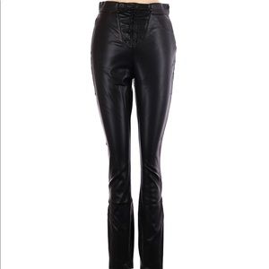 Zara black faux leather pants! Like new